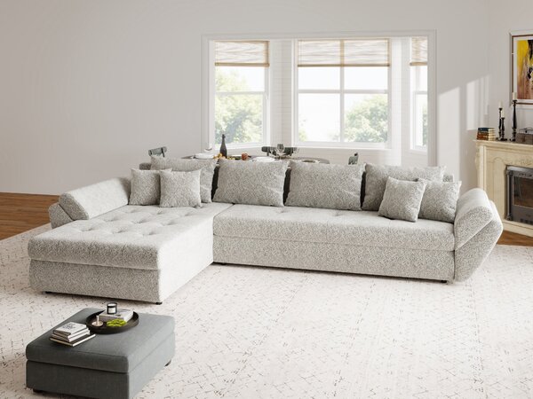 Colțar extensibil dumonde cu ladă de depozitare Loana XL Arena Bej 02 335x185 cm