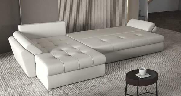 Colțar extensibil dumonde cu ladă de depozitare Loana XL Cremona Bej 04 335x185 cm