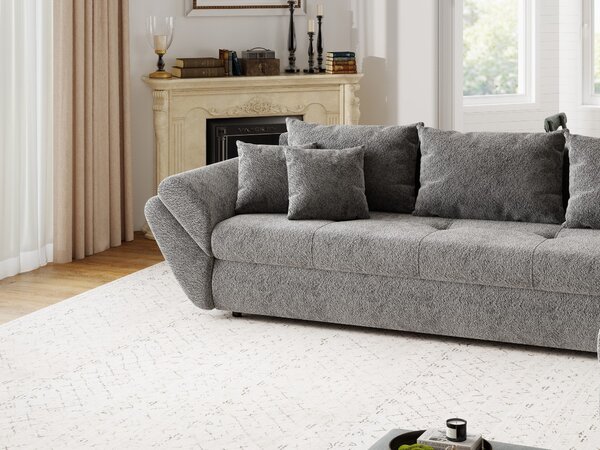 Colțar extensibil dumonde cu ladă de depozitare Loana XL Arena Gri Grafit II 335x185 cm