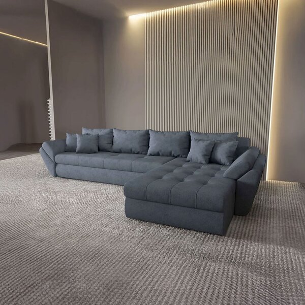 Colțar extensibil dumonde cu ladă de depozitare Loana XL Enjoy Antracit II 335x185 cm