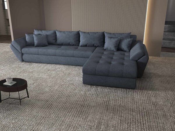 Colțar extensibil dumonde cu ladă de depozitare Loana XL Enjoy Antracit II 335x185 cm