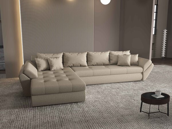 Colțar extensibil dumonde cu ladă de depozitare Loana XL Enjoy Camel 335x185 cm