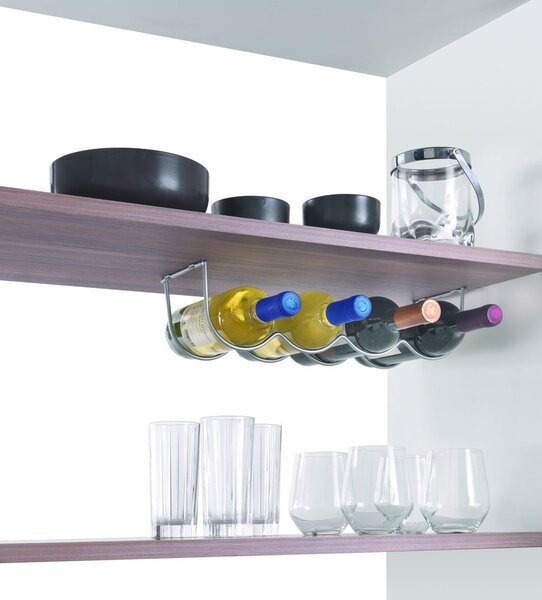 Suport pentru 4 sticle de vin pentru perete din metal My-Bottle – Metaltex