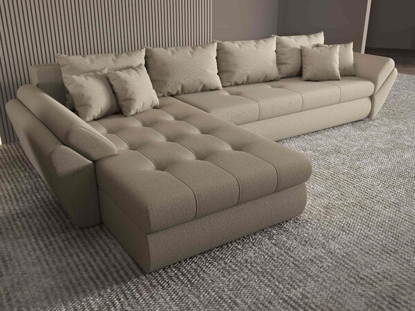 Colțar extensibil dumonde cu ladă de depozitare Loana XL Enjoy Camel 335x185 cm