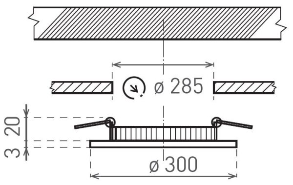 LED plafonieră VEGA LED/24W/230V 2900/3900/5800K pr. 30 cm albă