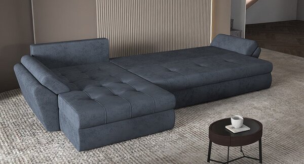 Colțar extensibil dumonde cu ladă de depozitare Loana XL Enjoy Antracit II 335x185 cm