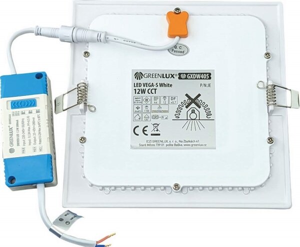 LED plafonieră VEGA LED/12W/230V 2900/3900/5800K 17,5x17,5 cm albă