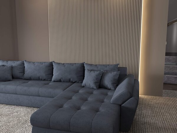 Colțar extensibil dumonde cu ladă de depozitare Loana XL Enjoy Antracit II 335x185 cm