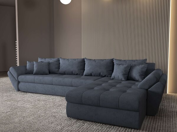 Colțar extensibil dumonde cu ladă de depozitare Loana XL Enjoy Antracit II 335x185 cm