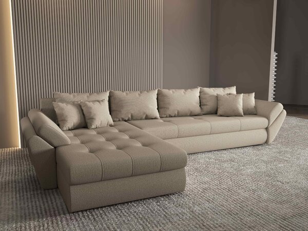 Colțar extensibil dumonde cu ladă de depozitare Loana XL Enjoy Camel 335x185 cm