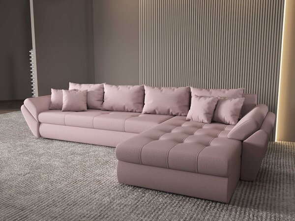Colțar extensibil dumonde cu ladă de depozitare Loana XL Enjoy Flamingo II 335x185 cm