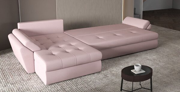 Colțar extensibil dumonde cu ladă de depozitare Loana XL Enjoy Flamingo II 335x185 cm