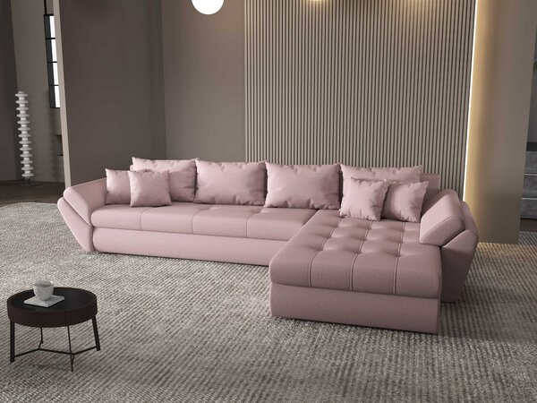 Colțar extensibil dumonde cu ladă de depozitare Loana XL Enjoy Flamingo II 335x185 cm