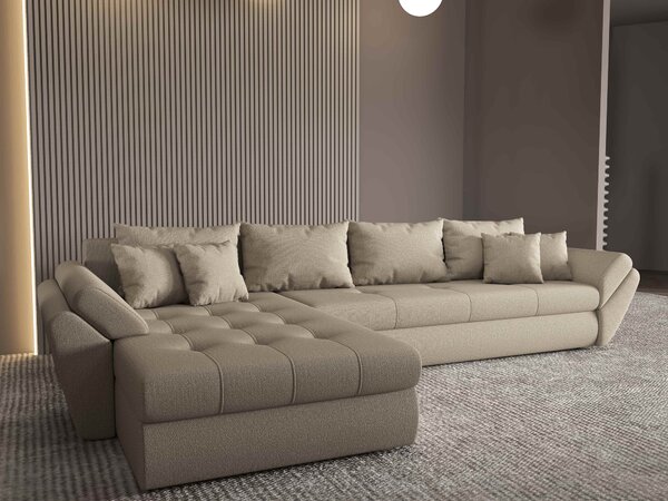 Colțar extensibil dumonde cu ladă de depozitare Loana XL Enjoy Camel 335x185 cm