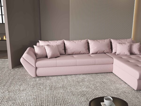 Colțar extensibil dumonde cu ladă de depozitare Loana XL Enjoy Flamingo II 335x185 cm