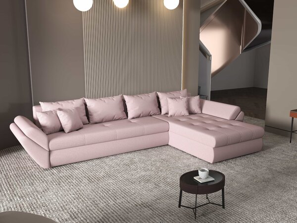 Colțar extensibil dumonde cu ladă de depozitare Loana XL Enjoy Flamingo II 335x185 cm
