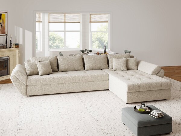 Colțar extensibil dumonde cu ladă de depozitare Loana XL Jaguar Bej II 335x185 cm