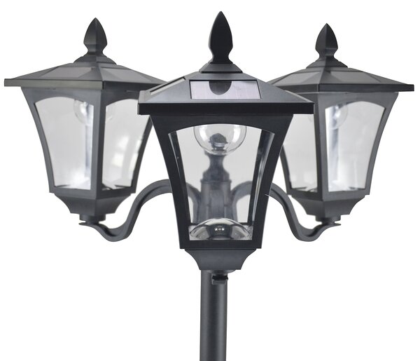 Outsunny Felinar de Grădină Led cu Energie Solară, Lampa solara gradina,51.5 × 47 × 182.5cm, Negru | Aosom Romania