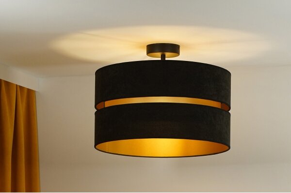 Lustră aplicată Duolla DUO 1xE27/15W/230V d. 40 cm negru/auriu