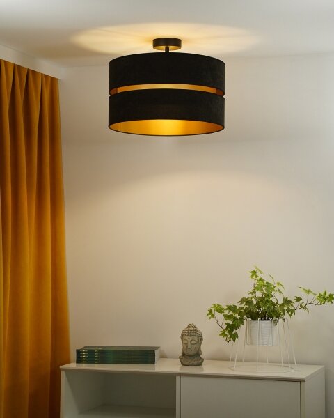 Lustră aplicată Duolla DUO 1xE27/15W/230V d. 40 cm negru/auriu