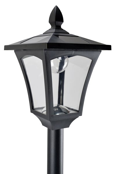 Outsunny Lanternă Solară pentru Grădină, Felinar LED cu Panouri Solare, Design Modern, 18x18x160 cm, Negru | Aosom Romania