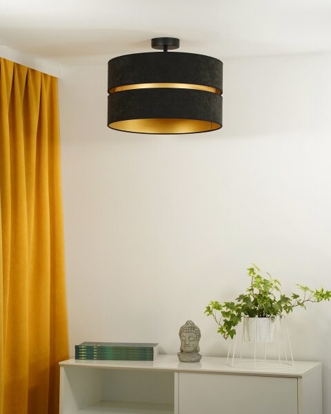 Lustră aplicată Duolla DUO 1xE27/15W/230V d. 40 cm negru/auriu