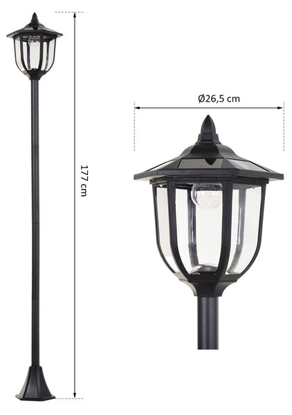 Outsunny Lampa de Extern cu 6 Lumini LED Pornire Automata Impermeabil | Aosom Romania