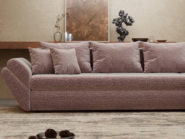 Colțar extensibil dumonde cu ladă de depozitare Loana XL Monolith Roz Pudrat II 335x185 cm