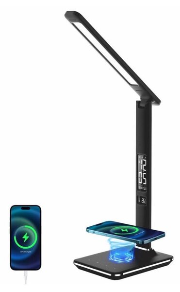 Lampă LED dimabilă cu încărcare fără fir KINGFISHER LED/8,5W/230V negru Immax 08965L