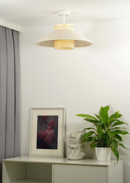 Lustră aplicată RIO Duolla RATTAN 1xE27/15W/230V d. 45 cm bej/ratan
