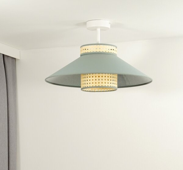 Lustră aplicată RIO Duolla RATTAN 1xE27/15W/230V d. 45 cm verde/ratan