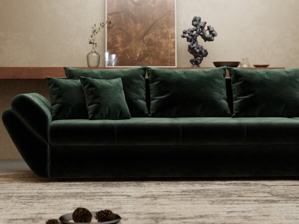 Colțar extensibil dumonde cu ladă de depozitare Loana XL Monolith Verde II 335x185 cm