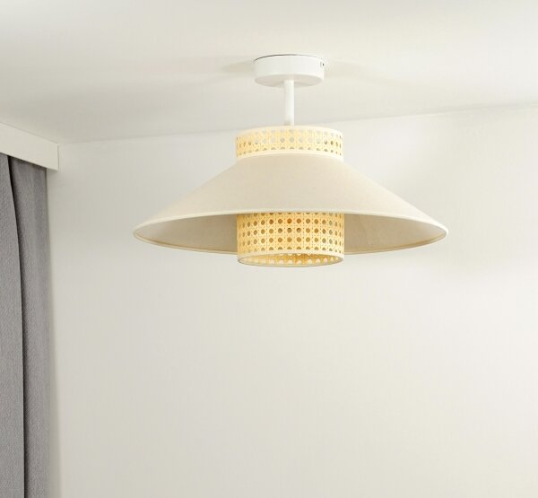 Lustră aplicată RIO Duolla RATTAN 1xE27/15W/230V d. 45 cm bej/ratan