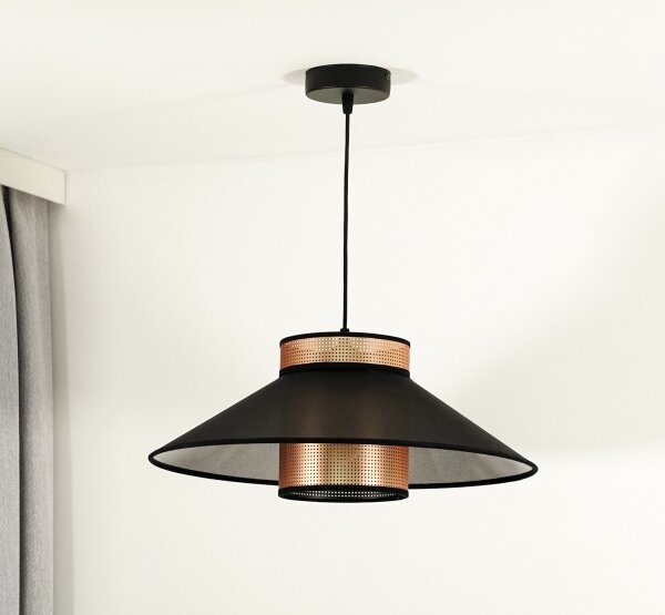 Lustră pe cablu RIO Duolla SHINY 1xE27/15W/230V d. 45 cm negru/cupru