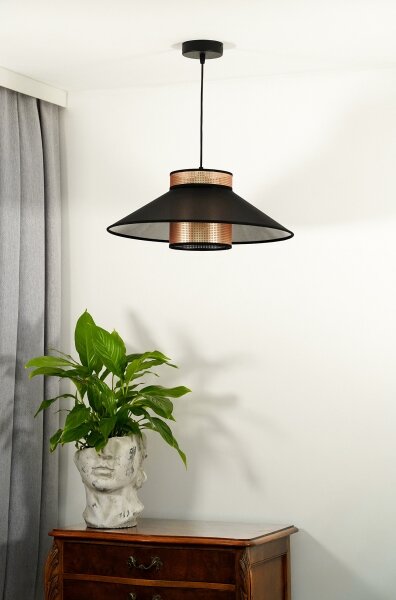 Lustră pe cablu RIO Duolla SHINY 1xE27/15W/230V d. 45 cm negru/cupru