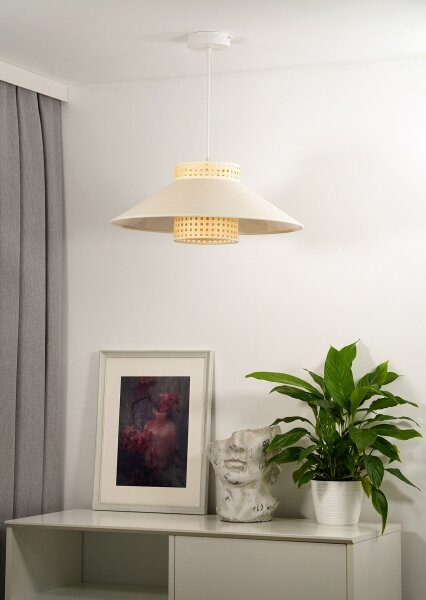 Lustră pe cablu RIO Duolla RATTAN 1xE27/15W/230V d. 45 cm bej/ratan