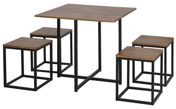 Set masa si scaune HOMCOM, stil industrial, set pentru bucatarie | Aosom RO
