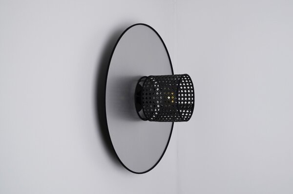 Aplică TOKYO Duolla RATTAN 1xE27/15W/230V d. 50 cm argintiu/negru