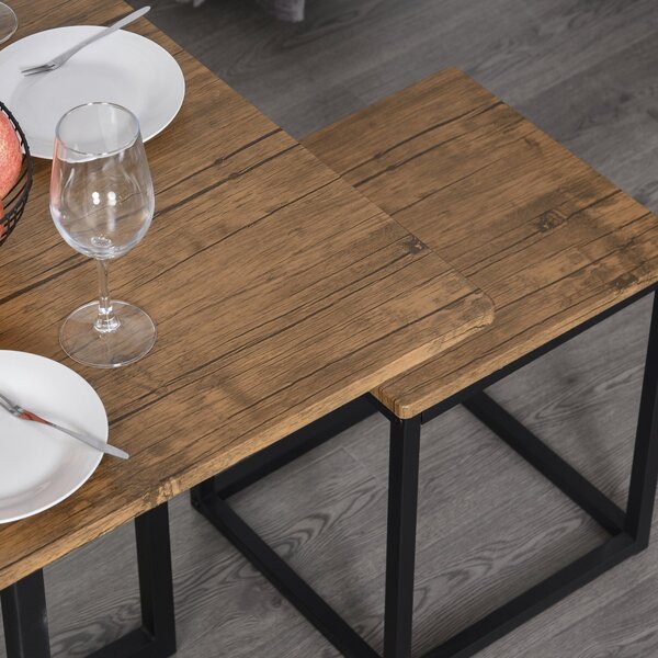 Set HOMCOM Masă și Scaune Industrial pentru Bucătărie, Design Modern, Spațiu Optimizat, Ideal pentru Micile Apartamente | Aosom Romania