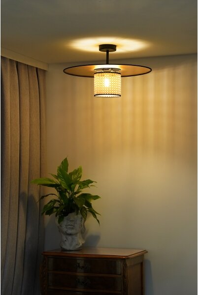 Lustră aplicată TOKYO Duolla RATTAN 1xE27/15W/230V d. 50 cm auriu/ratan