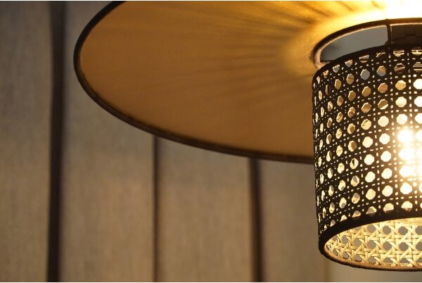 Lustră pe cablu TOKYO Duolla RATTAN 1xE27/15W/230V d. 50 cm auriu/negru