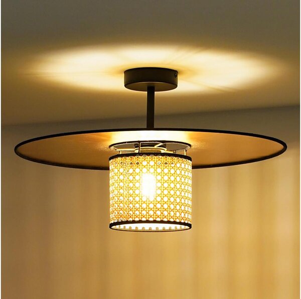 Lustră aplicată TOKYO Duolla RATTAN 1xE27/15W/230V d. 50 cm auriu/ratan
