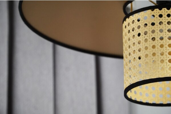 Lustră aplicată TOKYO Duolla RATTAN 1xE27/15W/230V d. 50 cm auriu/ratan