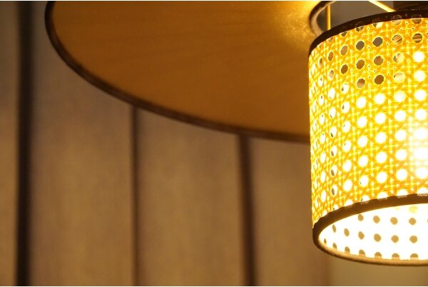 Lustră aplicată TOKYO Duolla RATTAN 1xE27/15W/230V d. 50 cm auriu/ratan