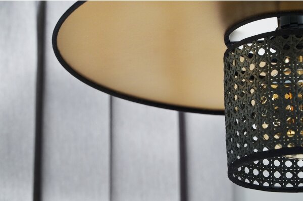 Lustră pe cablu TOKYO Duolla RATTAN 1xE27/15W/230V d. 50 cm auriu/negru
