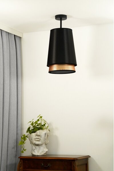 Lustră aplicată BELL Duolla SHINY 1xE27/15W/230V d. 25 cm negru/cupru
