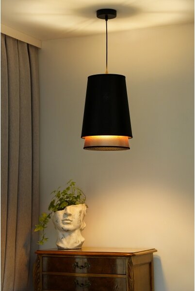 Lustră pe cablu BELL Duolla SHINY 1xE27/15W/230V d. 25 cm negru/cupru
