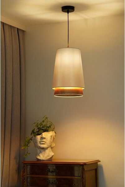 Lustră pe cablu BELL Duolla SHINY 1xE27/15W/230V d. 25 cm alb/cupru