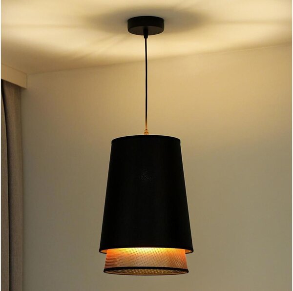 Lustră pe cablu BELL Duolla SHINY 1xE27/15W/230V d. 25 cm negru/cupru