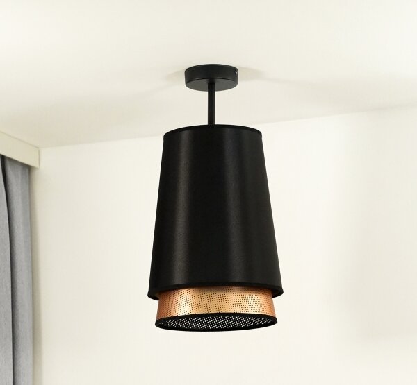 Lustră aplicată BELL Duolla SHINY 1xE27/15W/230V d. 25 cm negru/cupru